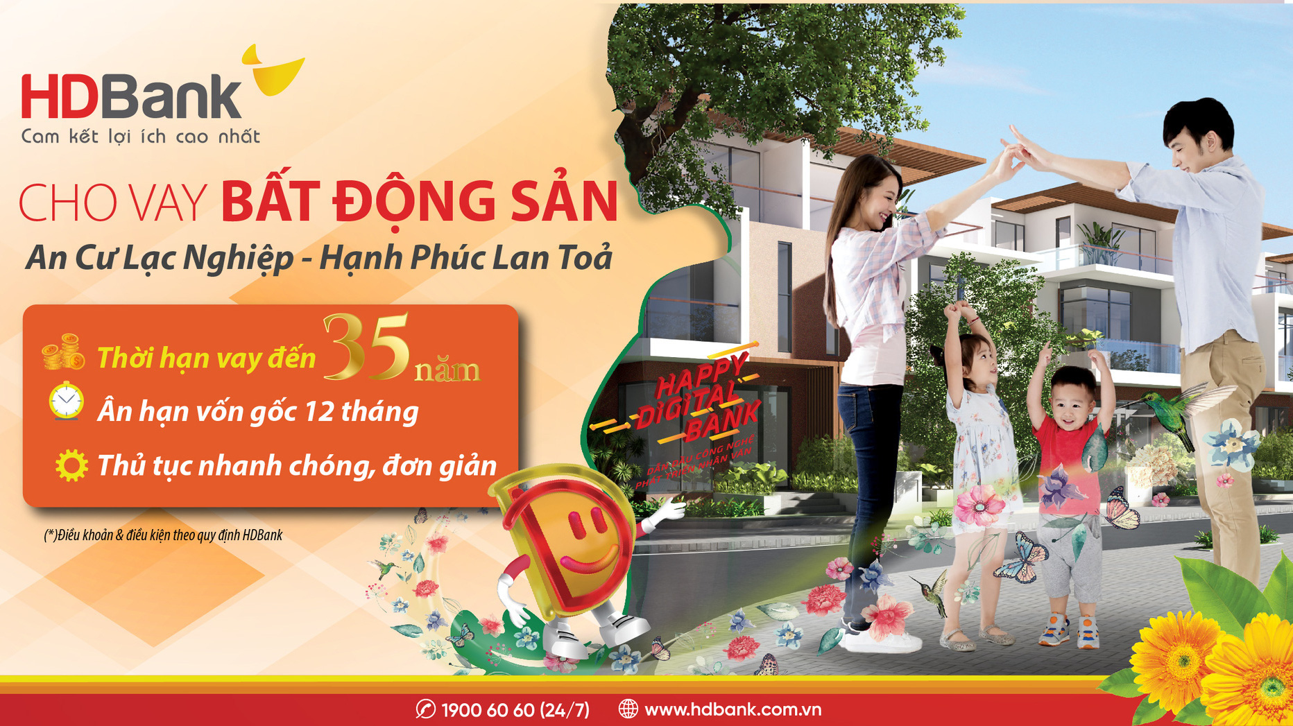 Chương trình cho vay mua/ thuê mua/ nhà, đất, căn hộ chung cư; xây dựng/ sửa chữa nhà của HDBank dành cho khách hàng cá nhân trên toàn quốc.