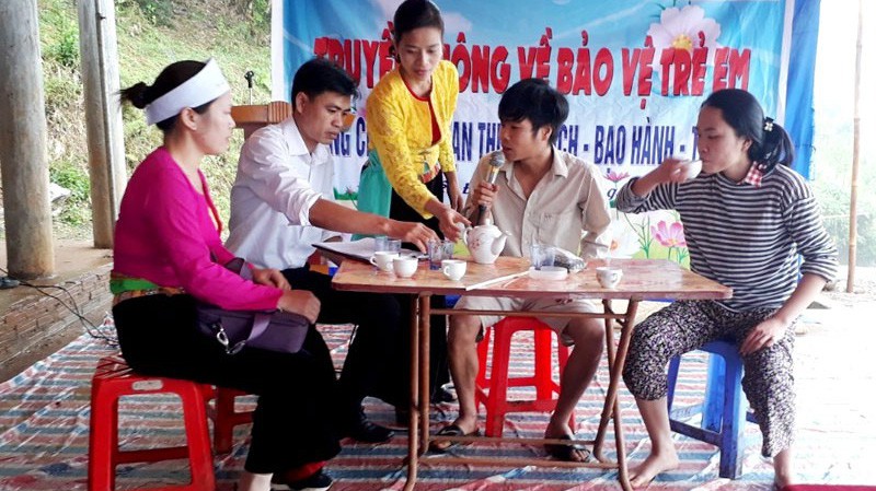 Một hoạt động truyền thông bảo vệ trẻ em ở tỉnh Hoà Bình.