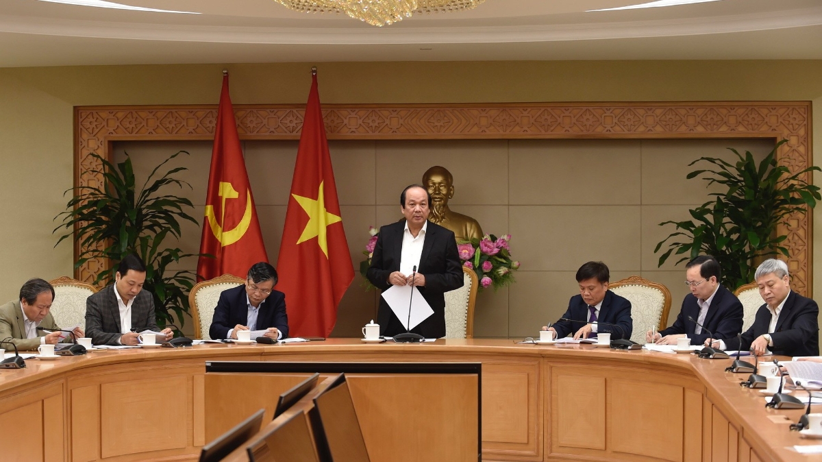 Bộ trưởng, Chủ nhiệm Văn phòng Chính phủ Mai Tiến Dũng, Tổ trưởng Tổ công tác của Thủ tướng chủ trì buổi kiểm tra 16 Bộ trong tháng 2/2018.