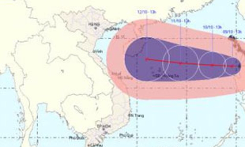 Bão số 10 đã vào biển Đông 