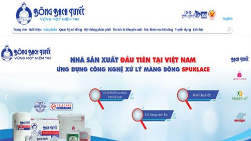Một trong những sản phẩm của Bông Bạch Tuyết.
