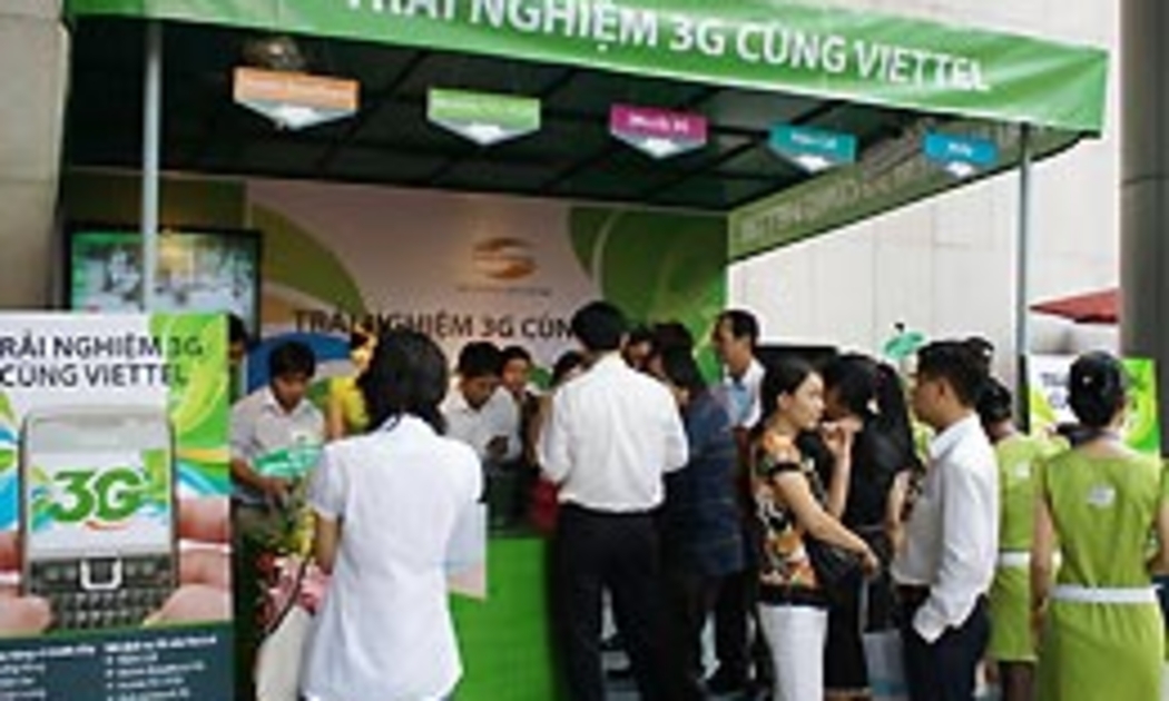 Viettel cung cấp thử nghiệm 3G tại các gian hàng.