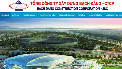 Trang web của Tổng công ty Xây dựng Bạch Đằng – CTCP.