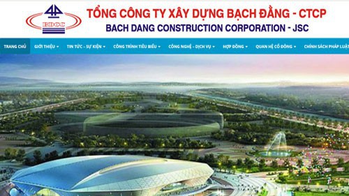 Trang web của Tổng công ty Xây dựng Bạch Đằng – CTCP.