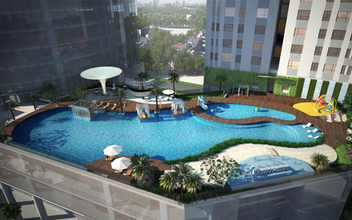 Phối cảnh một khu tiện ích tại FLC Twin Tower.<br>