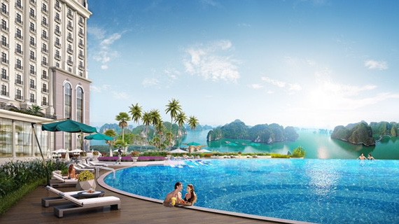 Phối cảnh bể bơi vô cực ngoài trời 1.000 m2.