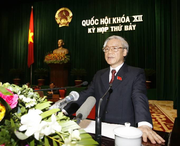 Chủ tịch Quốc hội phát biểu bế mạc kỳ họp thứ bảy - Ảnh: TTXVN.