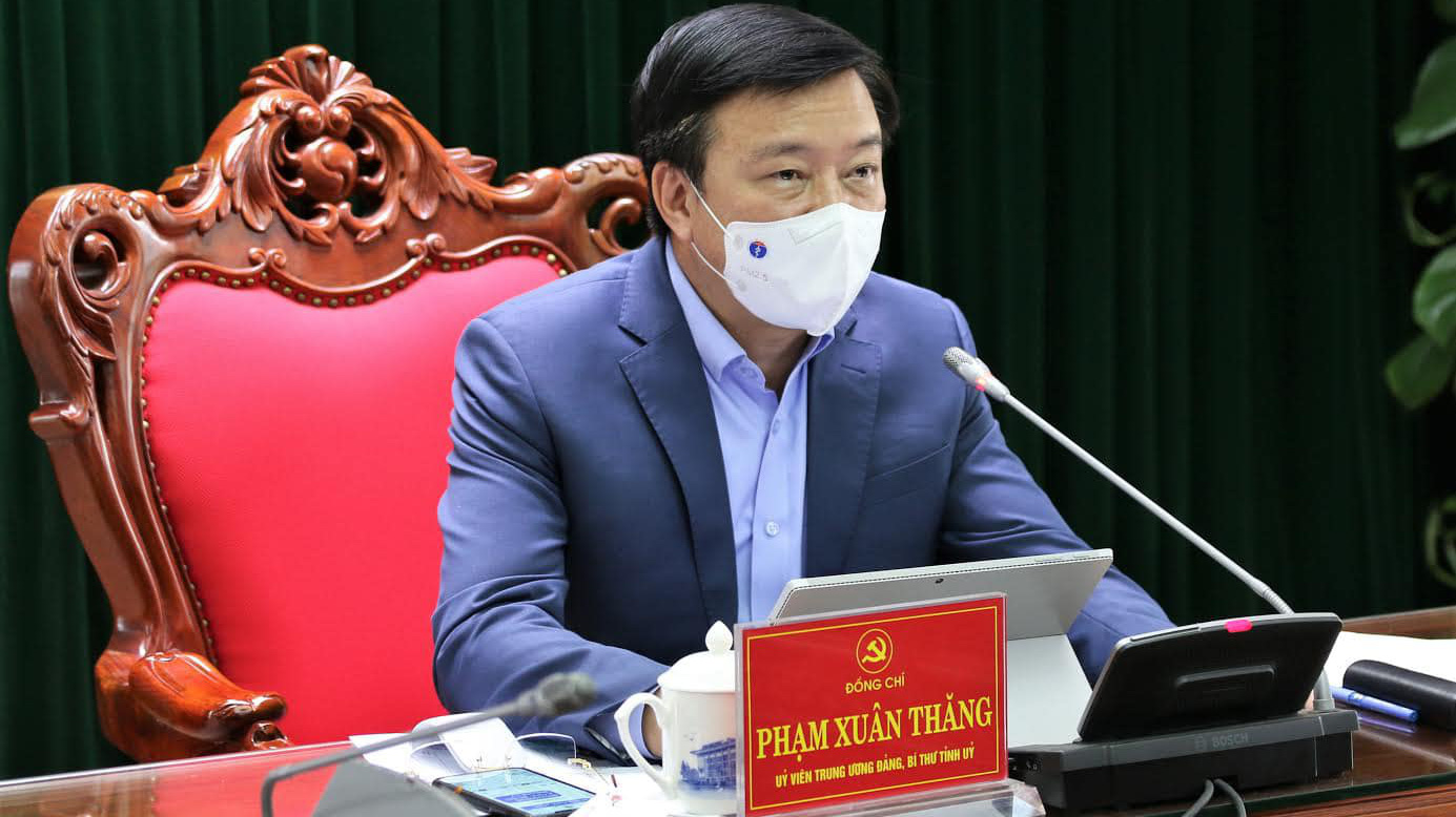 Bí thư Tỉnh ủy Hải Dương Phạm Xuân Thăng chủ trì phiên họp ngày 22/2. Ảnh - Bộ Y tế cung cấp. 