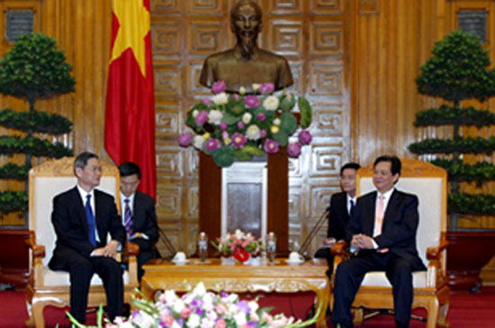 Thủ tướng Nguyễn Tấn Dũng tiếp Thứ trưởng Bộ Ngoại giao Trung Quốc Trương Chí Quân - Ảnh: Chinhphu.vn