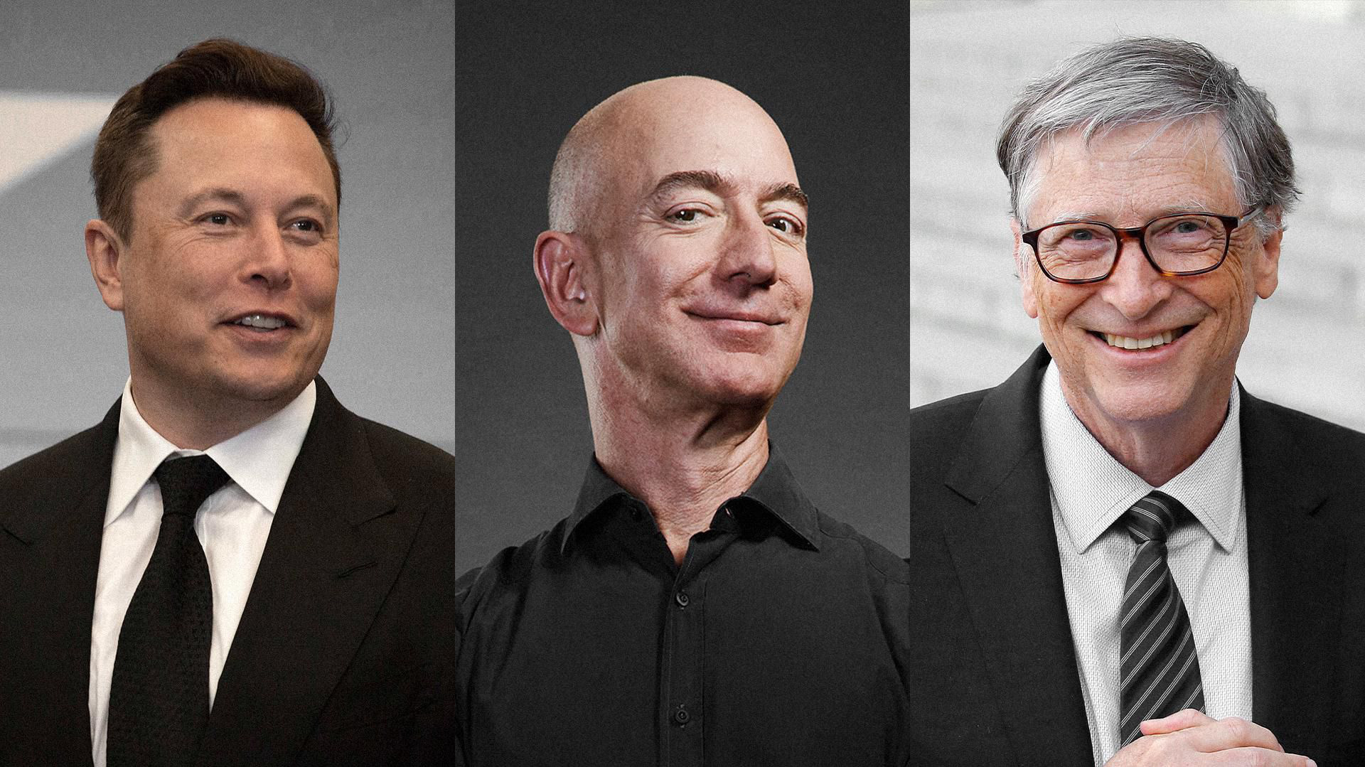 Từ trái sang phải: Elon Musk, Jeff Bezos và Bill Gates - Ảnh: Getty Images