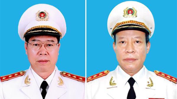 Thượng tướng - Thứ trưởng Bộ Công an Bùi Văn Nam và Lê Quý Vương.