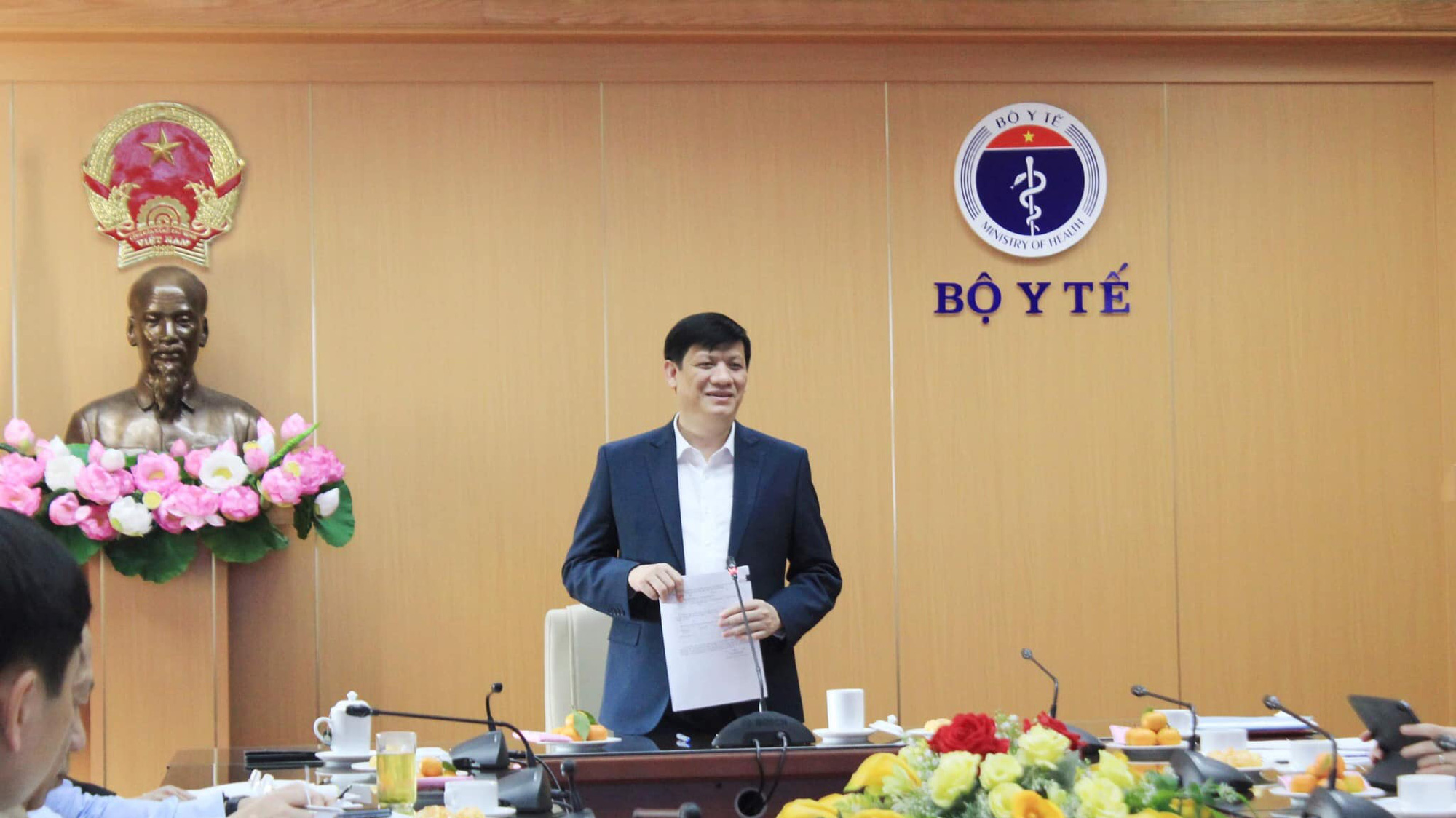 Bộ trưởng Bộ Y tế Nguyễn Thanh Long tại lễ công bố Quyết định thành lập Hội đồng tư vấn, cấp phép lưu hành trang thiết bị y tế. 