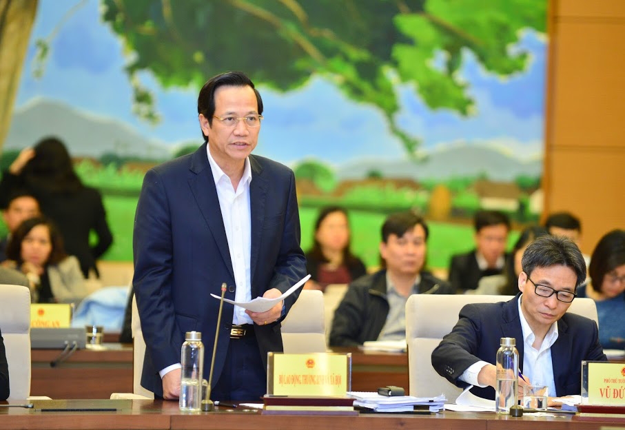 Bộ trưởng Bộ Lao động, thương binh và xã hội Đào Ngọc Dung tại buổi làm việc - Ảnh: HN