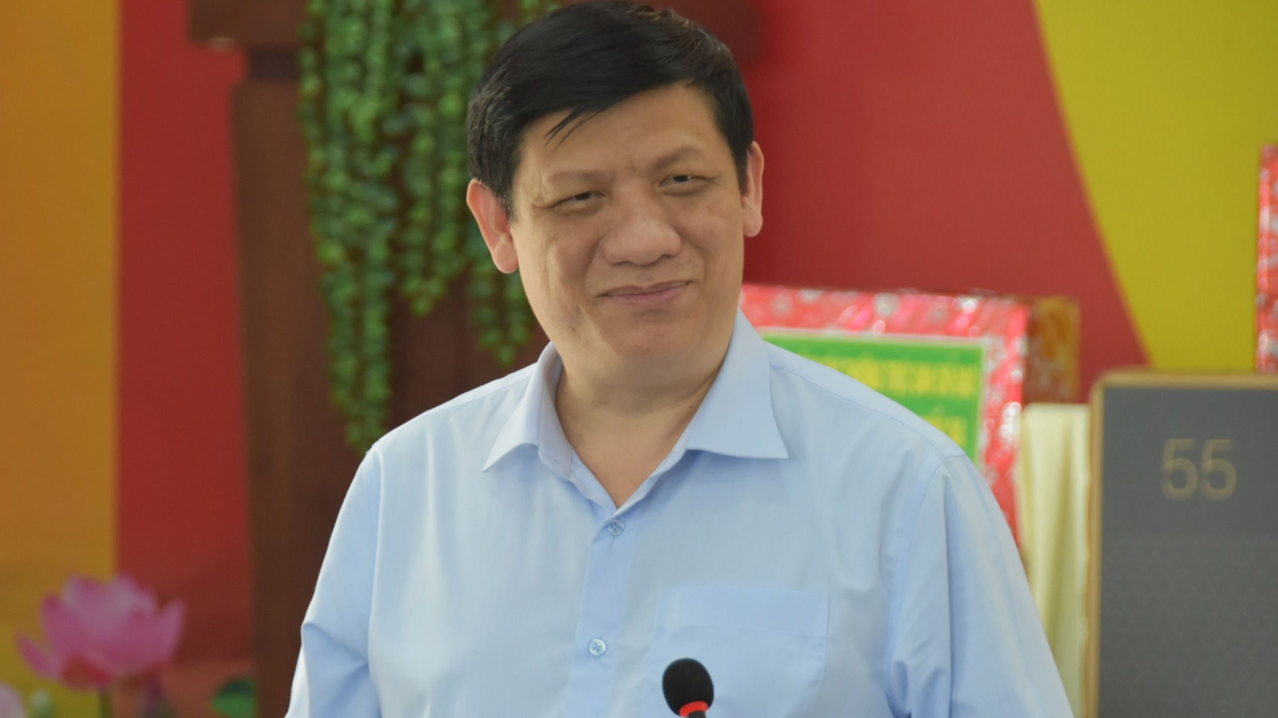 Bộ trưởng Bộ Y tế Nguyễn Thanh Long trong buổi làm việc với tỉnh Tây Ninh ngày 25/12. 