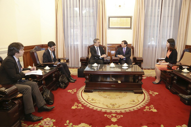 Cuộc gặp giữa Đại sứ đặc mệnh toàn quyền Nhật Bản tại Việt Nam Yamada Takio chiều 29/10- Ảnh: Bộ Ngoại giao.