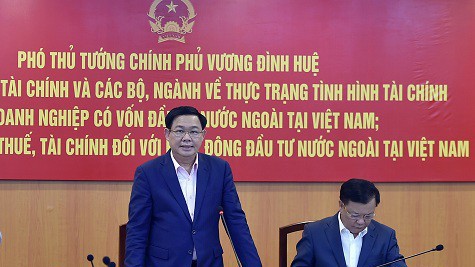 Phó thủ tướng Vương Đình Huệ yêu cầu Bộ Tài chính và các bộ, ngành làm rõ các cơ chế tài chính mà chủ yếu là thuế để cơ cấu lại việc thu hút FDI theo ngành, lĩnh vực.