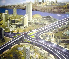 Phối cảnh đường chui, hầm dẫn và cầu Thủ Thiêm - Ảnh: TP.