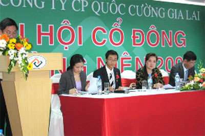 Quang cảnh tại Đại hội cổ đông của Công ty Cổ phần Quốc Cường Gia Lai.