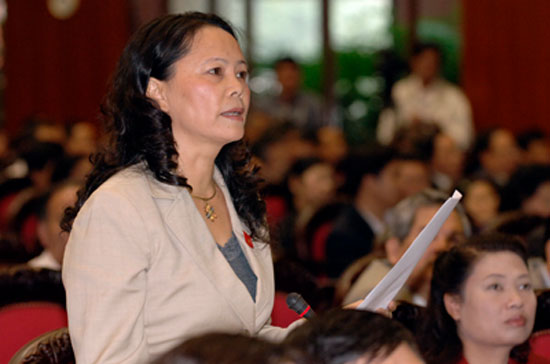 Đại biểu Quốc hội Phạm Thị Loan, một nữ doanh nhân có nhiều phát biểu đáng chú ý trên nghị trường Quốc hội.