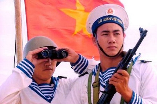 Chiến sĩ hải quân Việt Nam trên quần đảo Trường Sa.