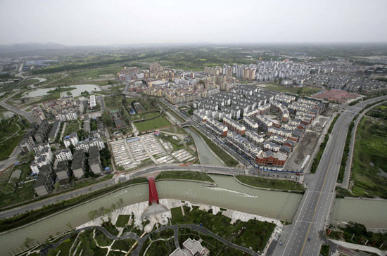 Một góc thành phố Đô Giang Yển, tỉnh Tứ Xuyên, hôm 17/4 - Ảnh: THX.