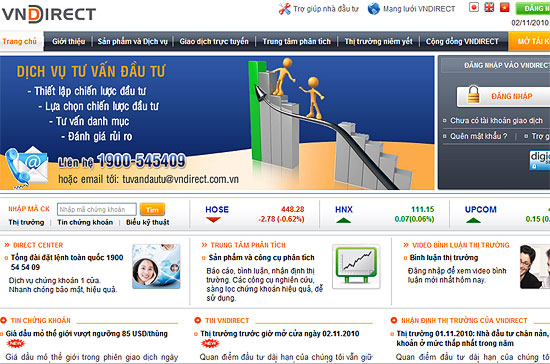 Giao diện website mới của VNDS