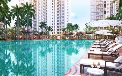 Dự án có khu hồ bơi rộng đến 2.000 m2 là một tiện ích nổi bật trong chuỗi tiện ích của Sunrise Riverside. 