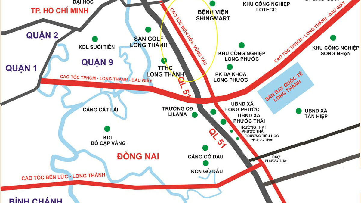 Tổng diện tích đất sử dụng để xây dựng dự án khoảng 588,5 ha.