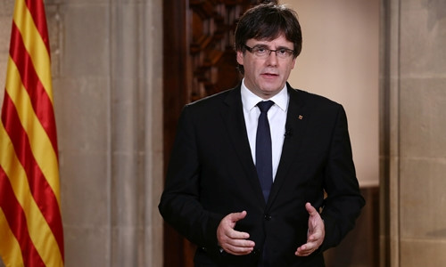Người đứng đầu Catalonia, ông Carles Puigdemont.<br>