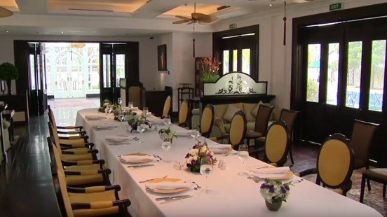 Bàn tiệc chuẩn bị sẵn nhưng đoàn Triều Tiên và Mỹ không tới dùng bữa.