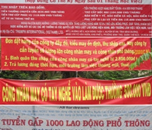 Nhiều doanh nghiệp đang đăng tuyển hàng nghìn lao động, nhưng chưa tìm đủ người.
