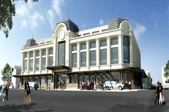 Được xây dựng trên mặt bằng chợ Hàng Da cũ, nằm cách hồ Gươm 500 m về phía Bắc, trung tâm này sở hữu một không gian thương mại được xem là đạt tiêu chuẩn quốc tế.