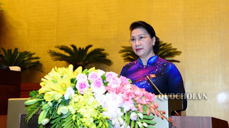 Chủ tịch Quốc hội phát biểu bế mạc kỳ họp.