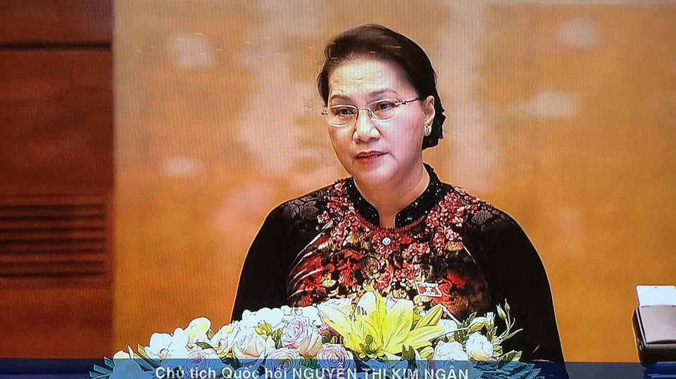 Chủ tịch Quốc hội Nguyễn Thị Kim Ngân phát biểu khai mạc kỳ họp.