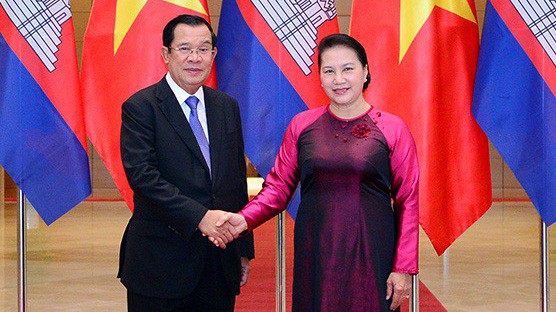 Chủ tịch Quốc hội Nguyễn Thị Kim Ngân hội kiến Thủ tướng Chính phủ Vương quốc Campuchia Hun Sen -  Ảnh ĐBND

