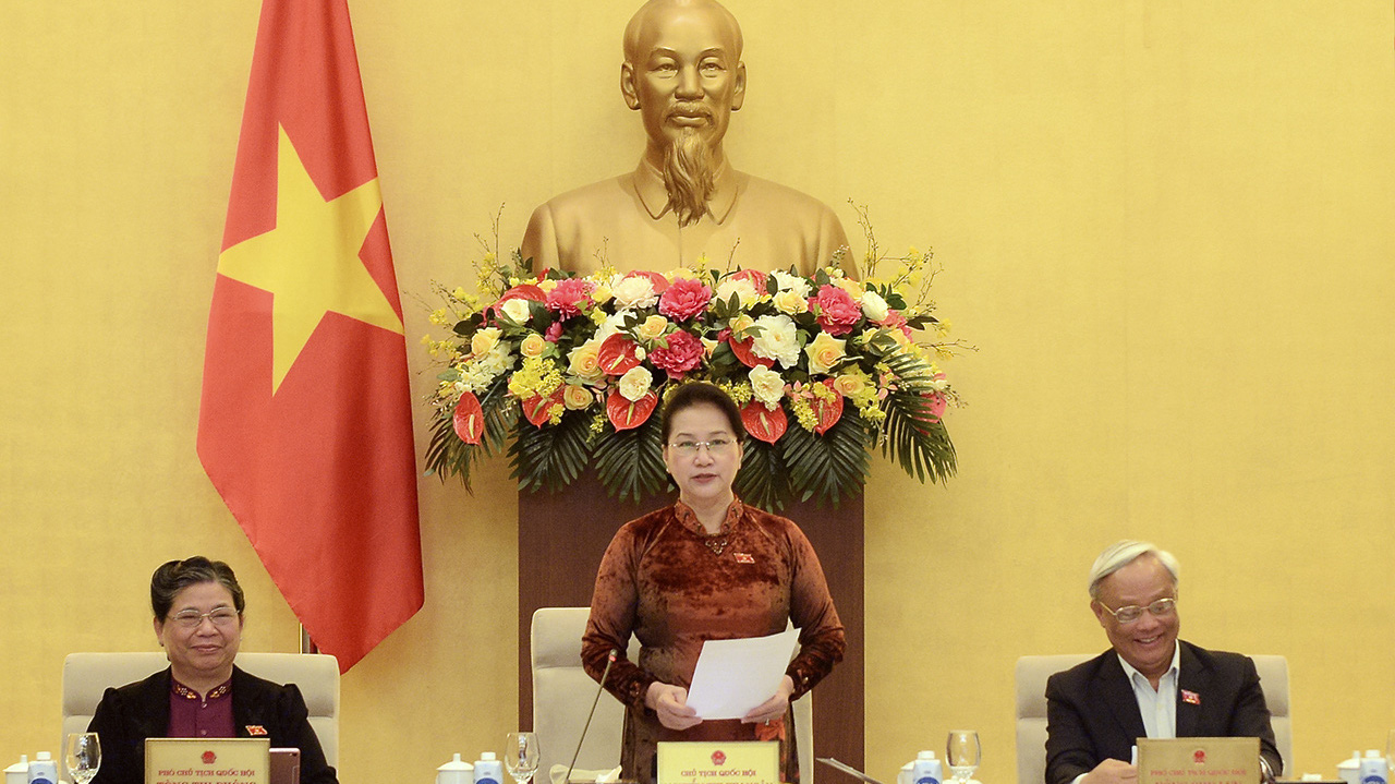 Chủ tịch Quốc hội Nguyễn Thị Kim Ngân phát biểu khai mạc phiên họp thứ 50 của Ủy ban Thường vụ Quốc hội - Ảnh: Quochoi.vn