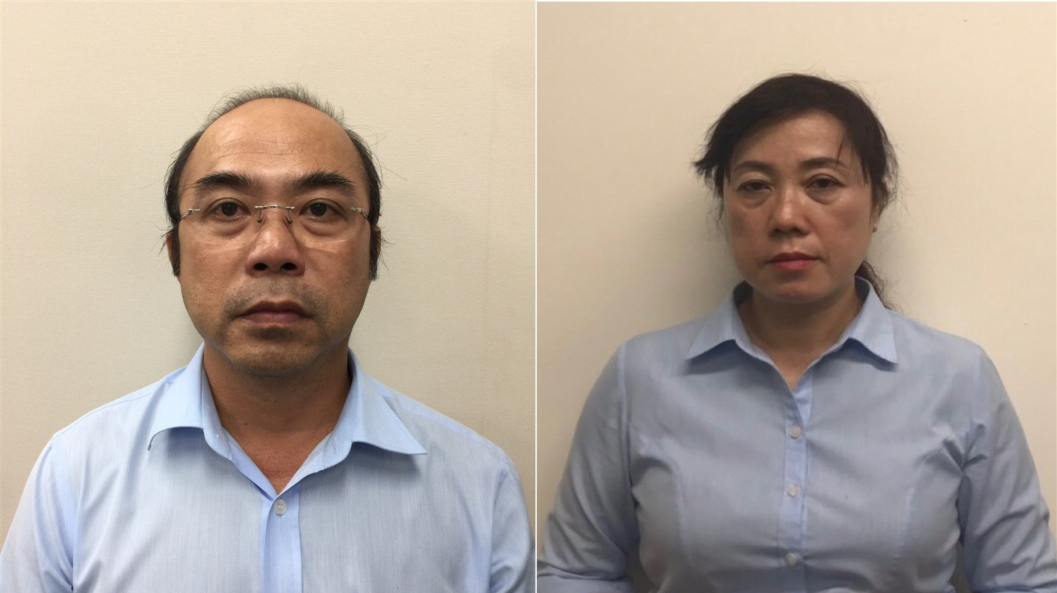 Ông Vân Trọng Dũng (trái) và Nguyễn Thị Thuý (phải). 