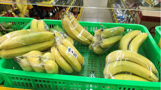 Sản phẩm chuối của HAGL được bày bán tại siêu thị Bách Hóa Xanh.
