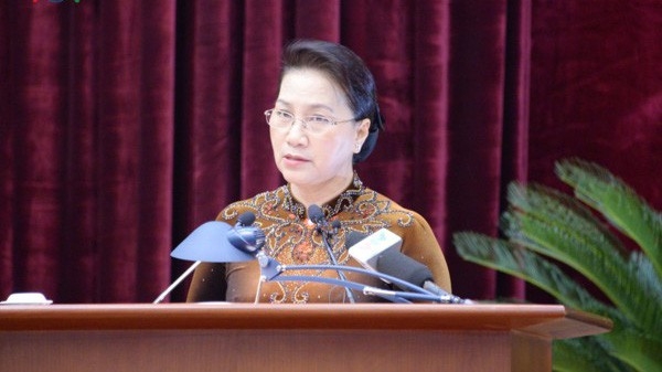 Chủ tịch Quốc hội Nguyễn Thị Kim Ngân phát biểu tại hội nghị - Ảnh: VOV