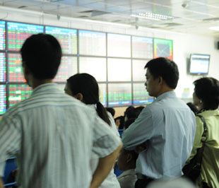 Sự sôi động của thị trường từ tháng 3/2009 đến nay đã và đang tạo môi trường thuận lợi cho các công ty chứng khoán phát triển nghiệp vụ môi giới - Ảnh: Quang Liên.