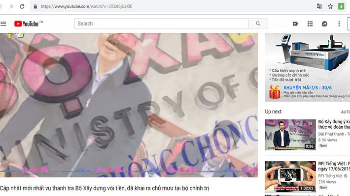 Một nhãn hàng trong quảng cáo phản động trên Youtube.