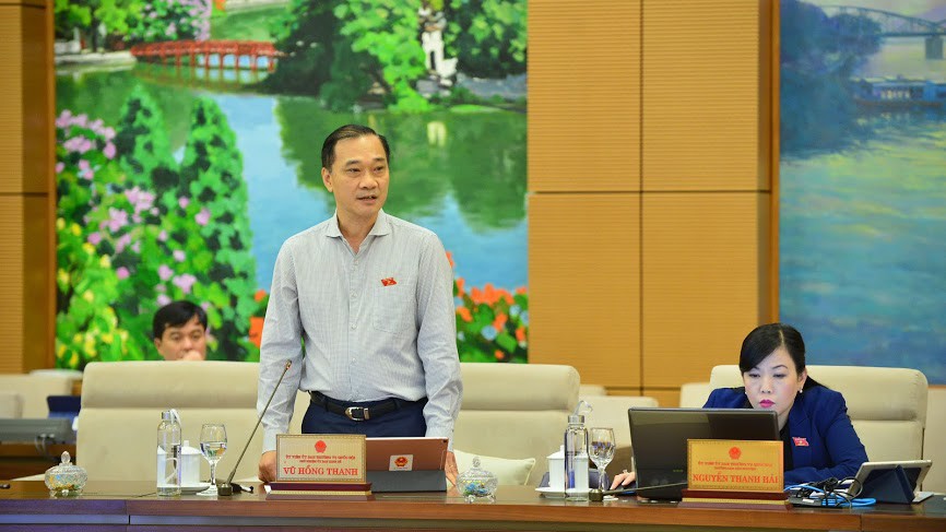 Chủ nhiệm Uỷ ban Kinh tế Vũ Hồng Thanh phát biểu tại phiên thảo luận - Ảnh: QP