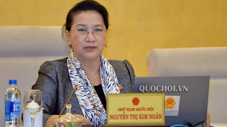 Chủ tịch Quốc hội Nguyễn Thị Kim Ngân phát biểu tại phiên họp 