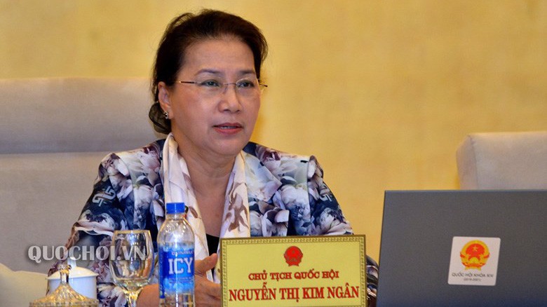 Chủ tịch Quốc hội Nguyễn Thị Kim Ngân phát biểu tại phiên thảo luận.