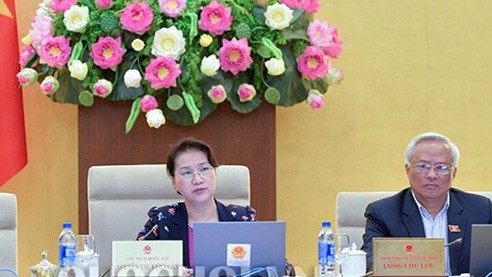 Chủ tịch Quốc hội Nguyễn Thị Kim Ngân phát biểu tại phiên họp.
