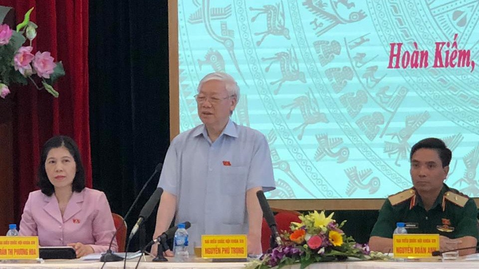 Sáng 8/10 Tổng bí thư Nguyễn Phú Trọng tiếp xúc cử tri các quận Ba Đình, Hoàn Kiếm (Hà Nội).