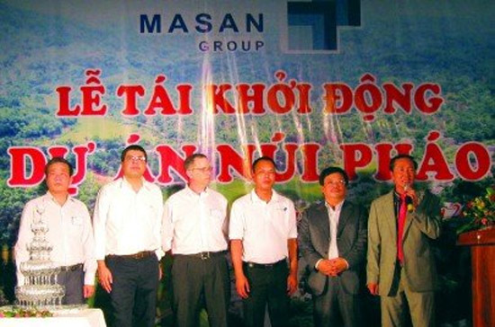 Quang cảnh buổi lễ tái khởi động dự án Núi Pháo.