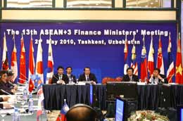 Hội nghị Bộ trưởng Tài chính ASEAN+3 lần thứ 13 diễn ra vào ngày 2/5, tại Tashkent (Uzbekistan). Tham gia hội nghị gồm các nước thành viên của ASEAN, Trung Quốc, Nhật Bản và Hàn Quốc.