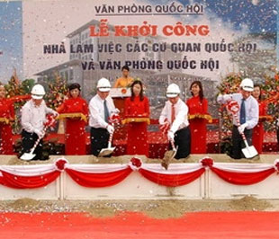 Lễ khởi công công trình Nhà làm việc các cơ quan Quốc hội và Văn phòng Quốc hội - Ảnh: Doãn Tấn.