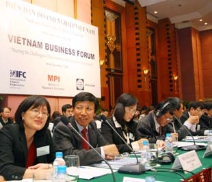 Một phiên thảo luận tại Diễn đàn Doanh nghiệp Việt Nam năm nay, được tổ chức trước thềm hội nghị thường niên nhóm tư vấn các nhà tài trợ.